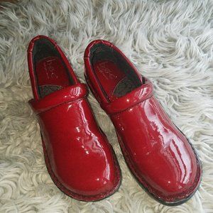 B.O.C. Born Concept Women's Red Loafer Wedge Clogs  Size: US 7 M / UK 5 / EUR 38